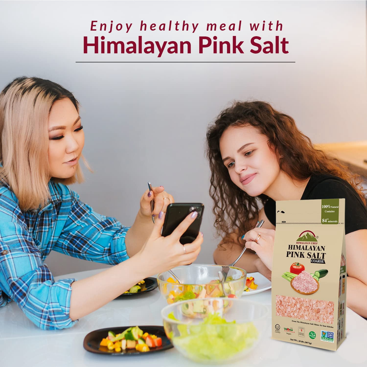 SALT 84 Himalayan Pink Salt, Coarse Grain, Add Flavors to Your Cooking, Vegan & Kosher, 20lbs Pack of 2