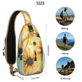 thumbnail image 5 of Boho Sunflower and Butterfly Print Crossbody Bag – Water-resistant, Anti-theft Pocket – Rustic Yellow and Bloom Pattern, 5 of 5