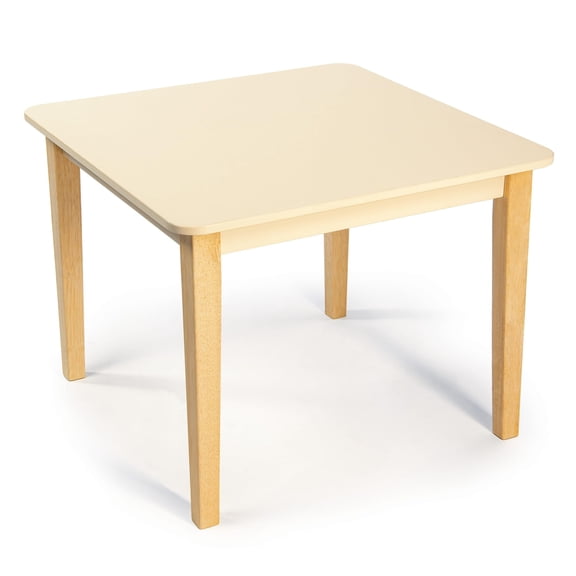 Mentari Toys - Garden Table - Cream Wooden Table with Wipe-Clean Surface for Boys and Girls - Sturdy Playroom Furniture with Solid Rubberwood Legs - Promotes Creativity and Social Skills - Age 3 