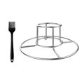 thumbnail image 3 of 2Pcs Stainless Steel Beer Can Chicken Racks Silicone Oil Brush Kit (Assorted Color), 3 of 8
