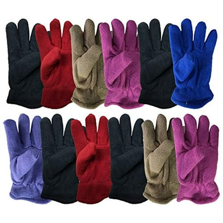 Yacht & Smith 12 Pair Kids Warm Winter Colorful Magic Stretch Gloves And Mittens For 2-5 Age Kids (Pack