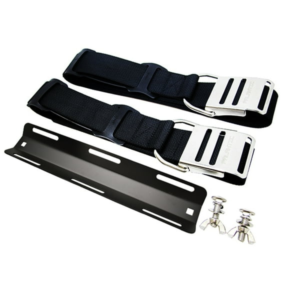 Tech Diving Backplate Tank Adapter with 2 Tank Straps System Set (Black)
