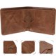 thumbnail image 2 of Cartera para hombre con bloqueo RFID, estilo vintage, de cuero genuino, delgada, con pinzas para billetes, monedero corto plegable., 2 of 6