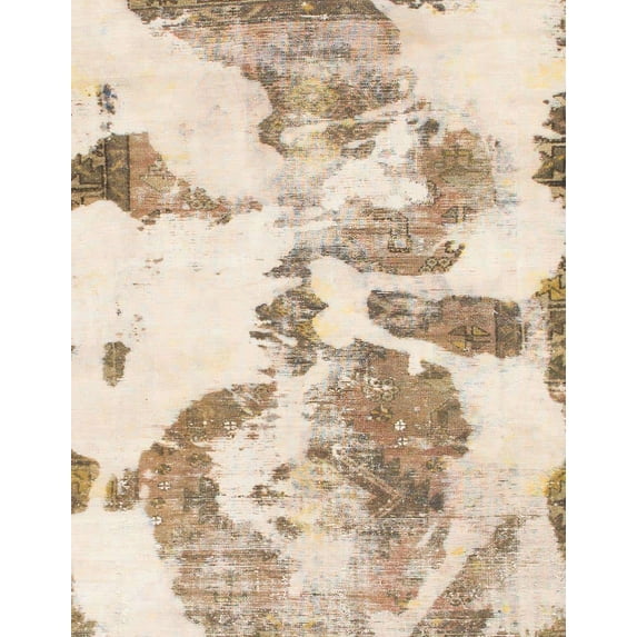 Ahgly Company Machine Washable Indoor Rectangle Abstract Light Copper Gold Area Rugs, 7' x 10'