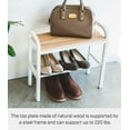 thumbnail image 3 of Yamazaki Home Shoe Organizer and Bench, White, Steel + Wood,  Holds 4 pairs of shoes, No Assembly, 3 of 7