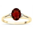 thumbnail image 2 of Star K � Oval 8x6 Genuine Garnet Split Shank Three Stone Engagement Promise Ring, 2 of 9