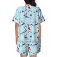 thumbnail image 3 of Bingfone Sailboats Anchors Print Pajamas Sets for Women Soft Short-Sleeved Pjs with Lounge Shorts Two Piece Sleepwear, 3 of 8