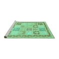thumbnail image 2 of Ahgly Company Machine Washable Indoor Square Abstract Turquoise Blue Modern Area Rugs, 8' Square, 2 of 4