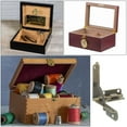thumbnail image 6 of 2Pcs Box Quadrant Hinge, 31x36mm Box Hinge Cases with Side Rail Retaining Arm 90 Degree Folding Support Hinges for Jewelry Wine Wooden Box, Bronze, 6 of 6