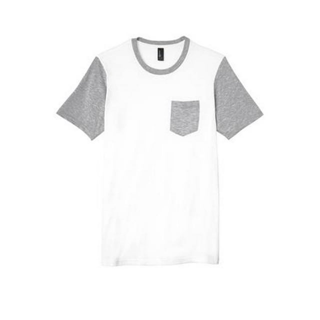 District Young Mens Very Important Tee - White/Light Heather Grey - Large