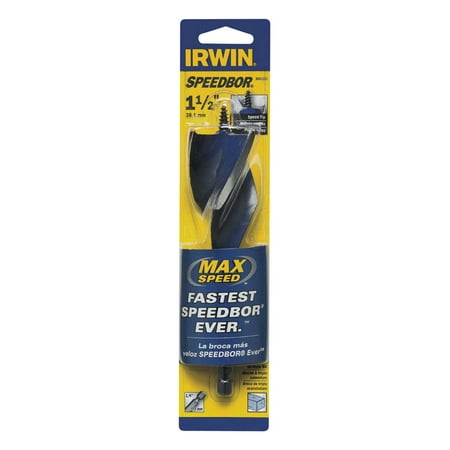 Woodeater Wood Boring Bits - Irwin Speedbor 1-1/2 in. Dia. x 6 in. L Carbon Steel Wood Boring Bit 3/8 in. Quick-Change Hex Shank