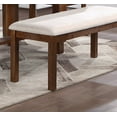 thumbnail image 4 of Xukmct Solid Wood Frame Upholstered Cushion Dining Bench for Home, Bedroom, Dining Room, Brown, 4 of 7