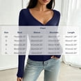 thumbnail image 5 of Fengqque Women’s Henley V Neck Long Sleeve Casual Top, Ruched Front Button Detail Slim Fitted long sleeve tee , Soft Stretchy Basic Top for Fall Winter Blue, 5 of 9