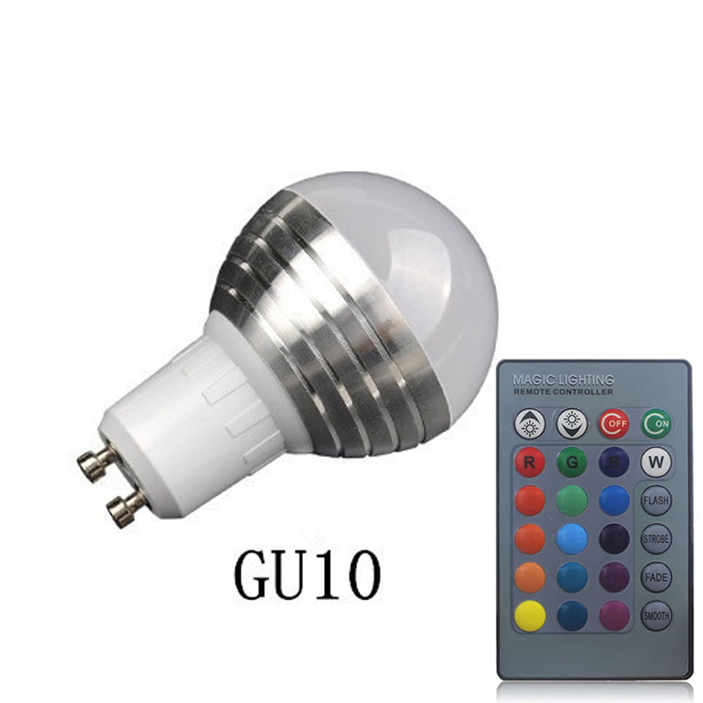 3W E27 E14 GU10 GU5.3 MR16 LED RGB Magic Light Bulb Lamp Remote Control A3GE 