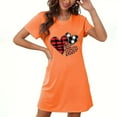 thumbnail image 5 of Blmnix Plus Size Nightgowns Nightgown for Women Valentine Nightshirts Sleep Shirts Orange Above-the-Knee Short Sleeve Crew Neck Backless Nightgown,M, 5 of 5