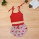 thumbnail image 2 of Gibobby Conjunto de ropa de bebé Conjunto de pantalones cortos estampados de dibujos animados sin mangas de color sólido para Niñas pequeña de 0 a 6 años(Rojo, 4Años), 2 of 4