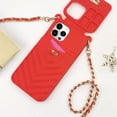 thumbnail image 3 of for Crossbody iPhone 13 Pro Max Wallet Case with Neck Strap Lanyard Credit Card Holder Purse Handbag Case for Women Girls Silicone Rubber Soft Protection Cover for iPhone 13 Pro Max Red, 3 of 16