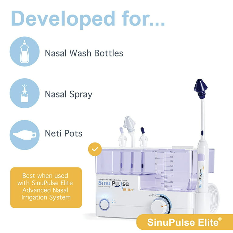  Health Solutions SinuPulse Elite Advanced Nasal Irrigation  System with 30 SinuAir Saline Packets, Pulsating Nasal Congestion Relief & Sinus  Rinse Machine, More Effective Than Neti Pot or Nose Spray : Health