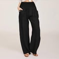 thumbnail image 2 of Patlollav Womens Loose Wide Leg Pants High Waist Straight Pants Casual Pants Cotton Linen Pants Long Pants, 2 of 6