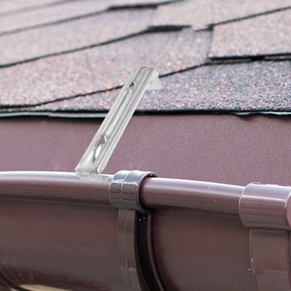 Pretyzoom Sturdy Plated Silver Gutter Racks Heavy Duty Rain Gutter Holder for Replace