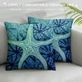 thumbnail image 3 of GOSMITH  Set of  Ocean Beach Outdoor Pillow Covers Coastal Sea Turtle- Starfish- Sea Horse-Fish Cushion Cover Sea Theme Home Decorative Pillowcases, 3 of 5