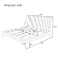 thumbnail image 2 of Harper & Bright Designs Wood Spindle Platform Bed Bamboo King Size with Tall Headboard, Simple Bohemian Bed Frame with Wooden Slats and Metal Support, Brown, 2 of 10