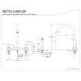 thumbnail image 3 of Kingston FB7798NFLSP NuWave French Two-Handle 4-Hole 8" Centerset Kitchen Faucet with Side Sprayer in Brushed Nickel, 3 of 5