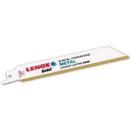

LENOX Tools 21065810GR Gold Power Arc Reciprocating Saw Blade For Thick Metal Wood Plastic Cutting 8-inch 10 TPI 5-Pack