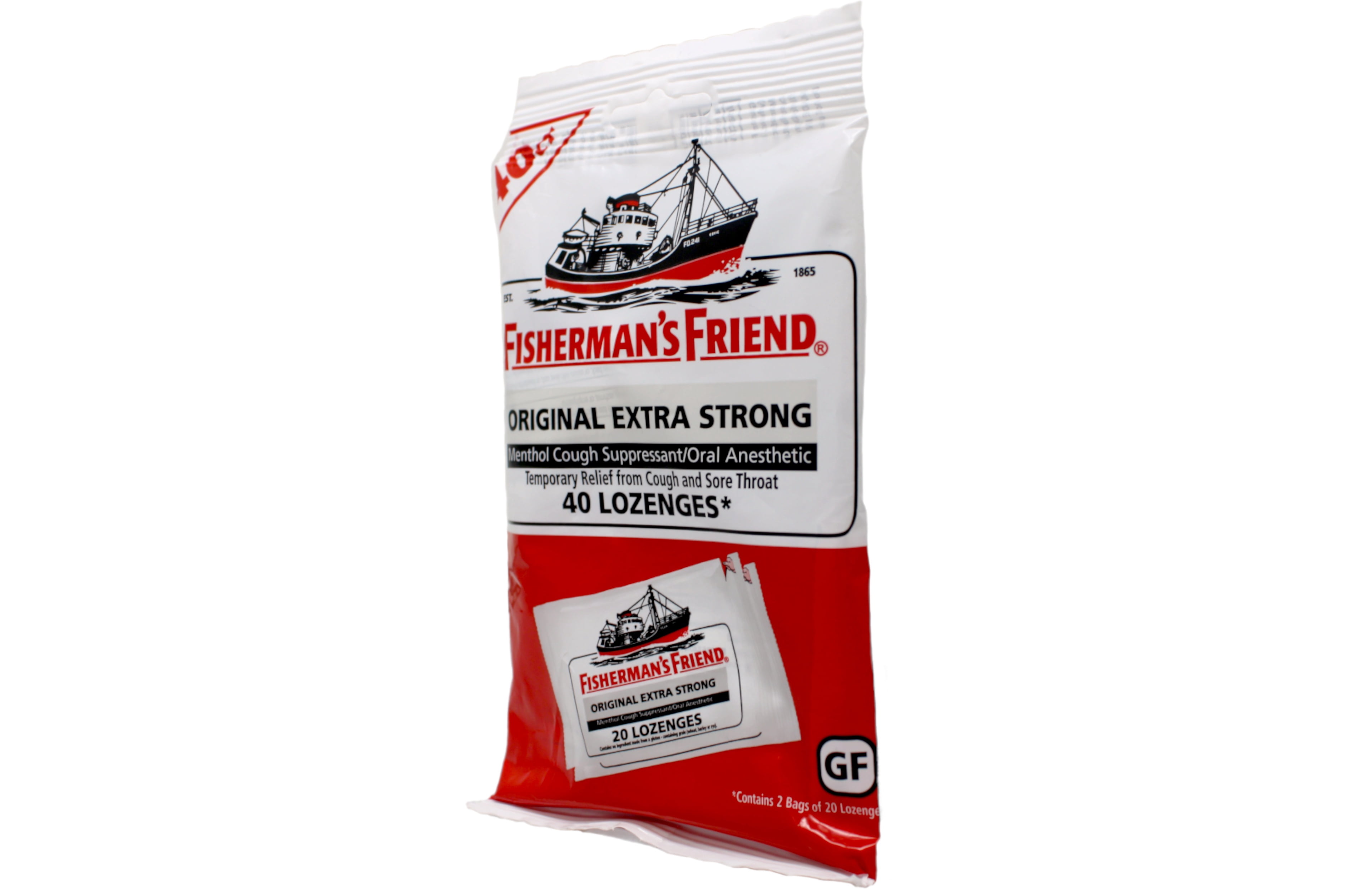 Fisherman's Friend Original Extra Strong Cough Suppressant Lozenges, 40-Count Bags (Pack of 12)
