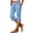 51#Light Blue, variant on Womens Yoga Capris Fold High Waist Split Hem Lounge Cropped Pant Casual Lightweight Workout Walking Below Knee Shorts White XL