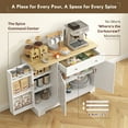 thumbnail image 4 of 41" Sideboard Buffet Cabinet with Storage Drawer, Adjustable Shelf, White, 4 of 10
