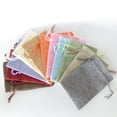 thumbnail image 3 of vlrwzc Vintage Linen Drawstring Gift Bags Sacks Candy Box Wedding Birthday Party Christmas Supplies 10 Pcs/pack (random Color), 3 of 7