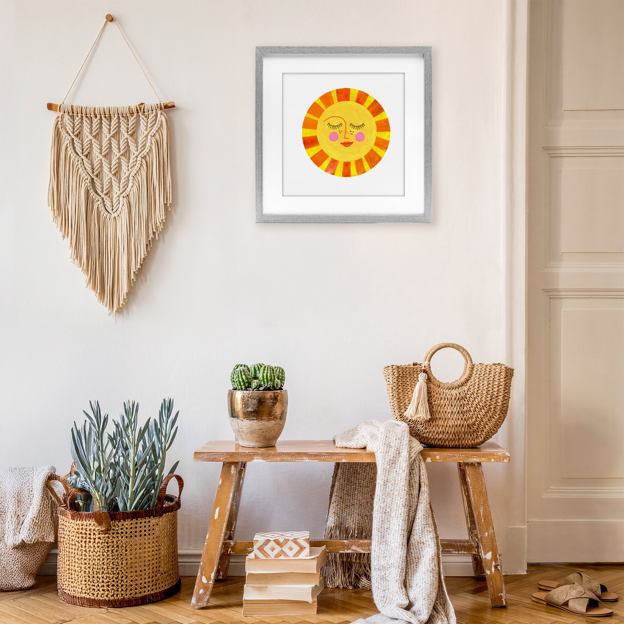 Stupell Industries Simple Warm Sunshine Gray Framed Print Under Glass, design by Katherine Herrell Studio