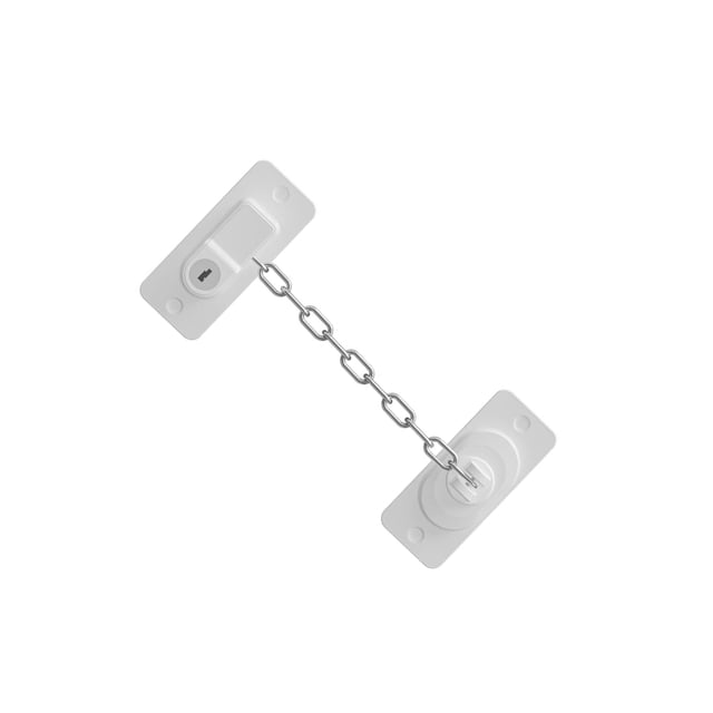 Guardoinrt Window Restrictor Security Lock Offers Easy Installation With Strong Adhesive Backing For Maximum Child Safety Toilet White Chain Length 20cm