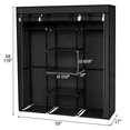 thumbnail image 4 of Closet Organizer for Bedroom, Wardrobe Rack for Home PKWQ503BK, Black 69" Portable Clothes Closet Non-Woven Fabric Wardrobe Double Rod Storage Organizer, 4 of 5