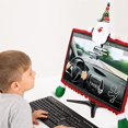 thumbnail image 5 of Cubierta de borde para monitor de computadora navideña, cubierta elástica para monitor de TV, cubierta para computadora portátil compatible con decoración navideña para computadora- Santa Claus, 5 of 5