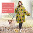 thumbnail image 4 of Yellow Boston Terrier and Flower Wearable Oversized Blanket,Wearable Blanket Hoodie for Adults,Cozy Hooded Blankets with Super Pockets,Super Warm Fuzzy Pullover for Women & Men, 4 of 6