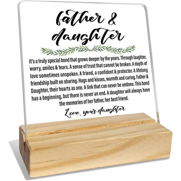 Dad Gifts from Daughter, Dad Birthday Fathers Day Christmas Day Gifts for Father, Best Dad Ever Gifts, Thank You Gifts for Dad, A Lifelong Friendship, Desk Acrylic Decor