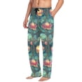 thumbnail image 2 of FORMRS Mens Pajama Pants with Pockets Soft Cotton Sleepwear Lounge Bottoms, Sizes S-2XL, Art Water Lilies Pattern, 2 of 7