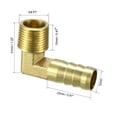 thumbnail image 2 of Brass Barb Hose Fitting 90 Degree 12mm Barb x 3/8 PT Male Pipe Adapter 2pcs, 2 of 4