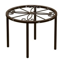 Metal Plant Stand for Indoor Outdoor Use, Heavy Duty Round Flower Pot Holder with Rust Proof Coating, Decorative Garden Plant Rack for Courtyard Balcony, Brown