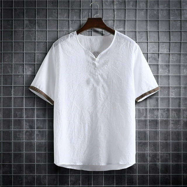 pstuiky camiseta de hombre, Camisa informal de manga corta con cuello en V para hombre, cómoda y a la moda. ropa de hombre xxxxxl