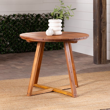 Manor Park Modern 30” Solid Acacia Wood Outdoor Dining Table  Brown