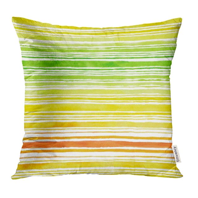 EREHome Blue Abstract Colorful Stripes Watercolor Color Drawn Geometric Hand Hand Pillowcase Cushion Cases 18x18 inch