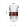 thumbnail image 2 of Vasos de madera con diseño de rayas circulares, de vidrio de borosilicato, con orejas colgantes, for café, 325 ml, transparente, 2 of 7