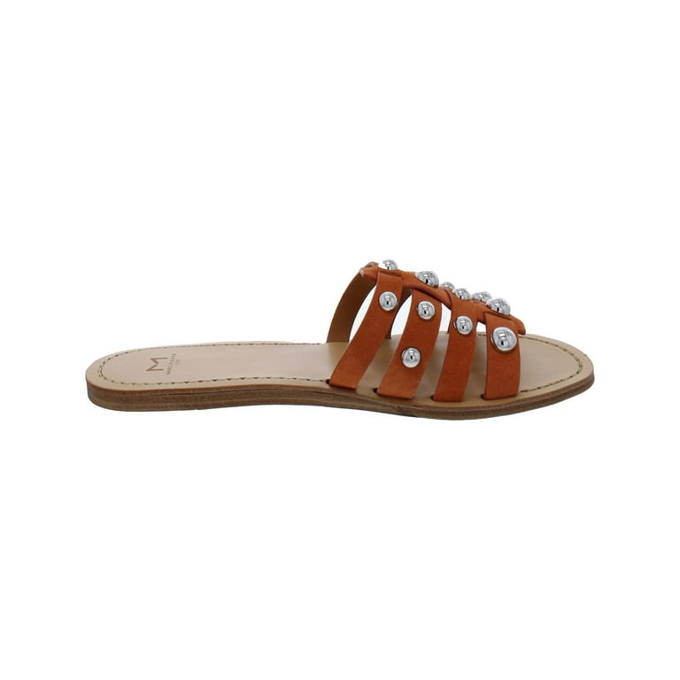 Marc Fisher LTD Womens Pava Leather Studded Slide Sandals