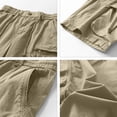 thumbnail image 4 of Homeyce Cargo Short for Men with Multi-Pocket Elastic Waistband Short Pants Drawstring Ripstop Straight Leg Cargo Shorts Lightweight Stretch Summer Casual Baggy Beach Shorts,Brown L, 4 of 4