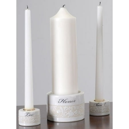 Collection Roman Tub Set - Roman To Have & To Hold Collection 60570 White Wedding 3 Piece Unity Candle Set