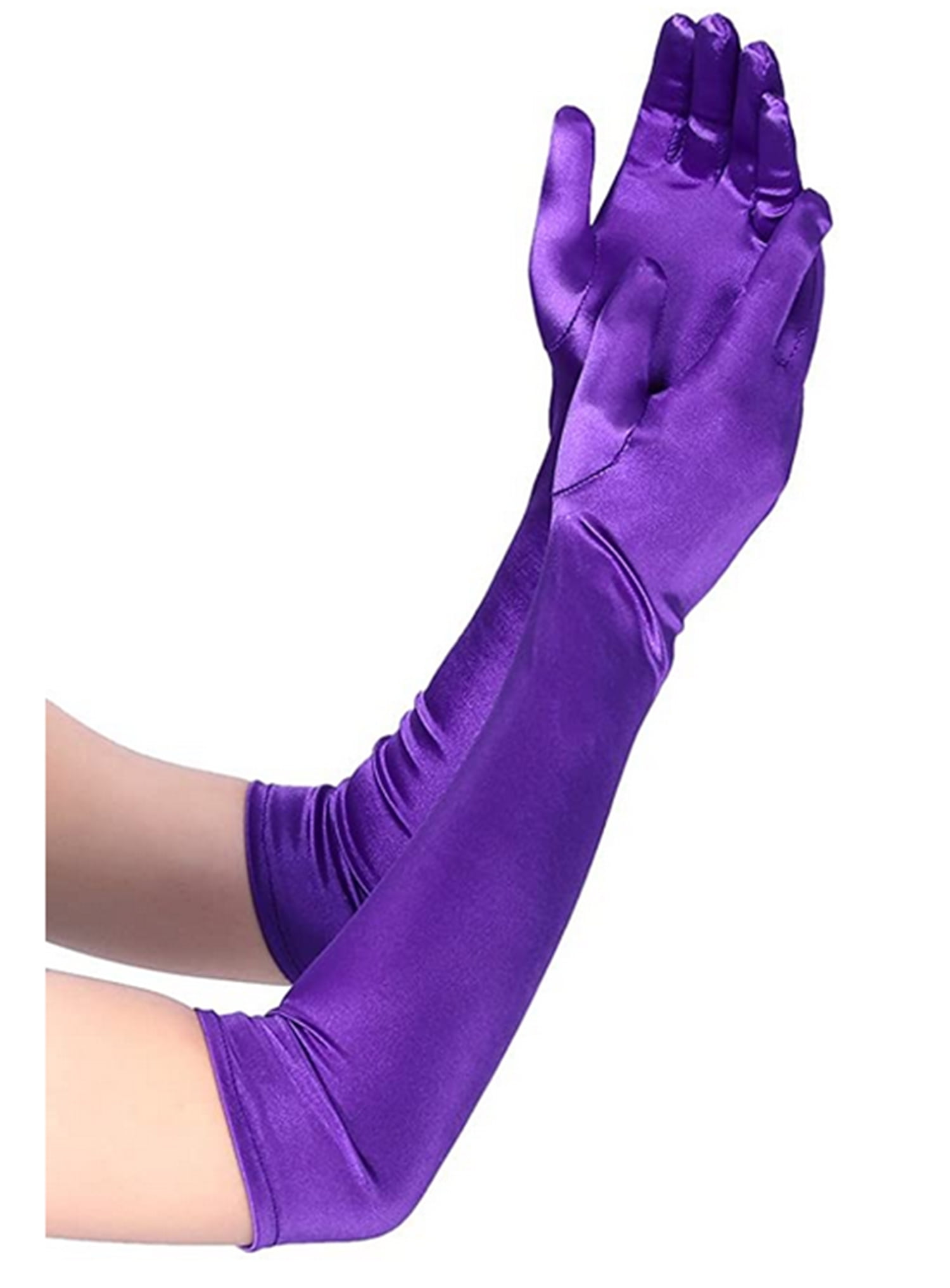 ONE SIZE BRAND NEW WOMENS LADIES PURPLE THERMAL FINGERLESS STRETCH GLOVES 