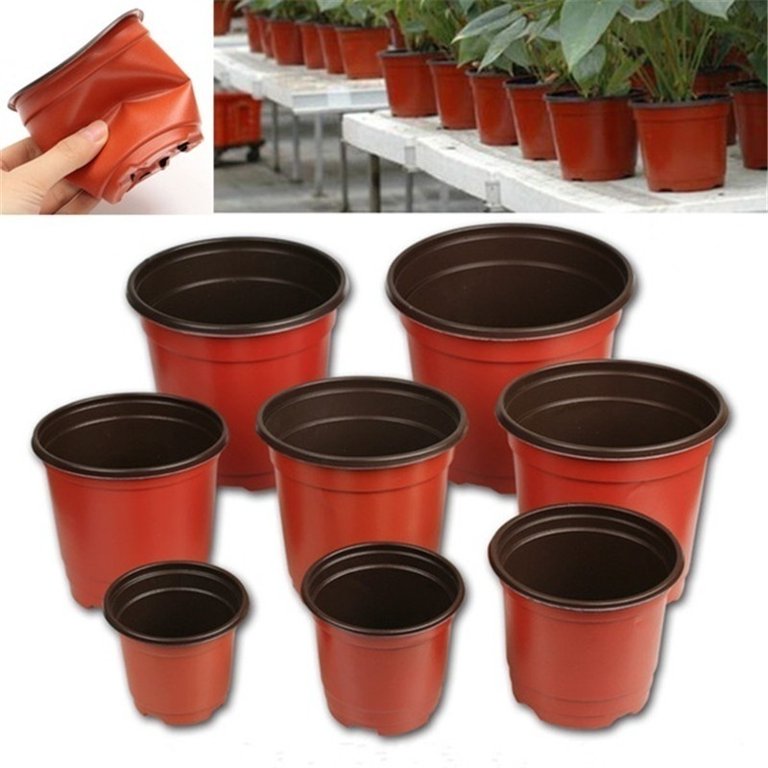 Heavy Duty Plant Pots Outdoor Garden Tall Squat Flower Plastic Planter  Container